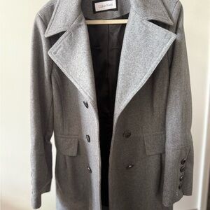 Calvin Klein Charcoal Double-Breasted Coat